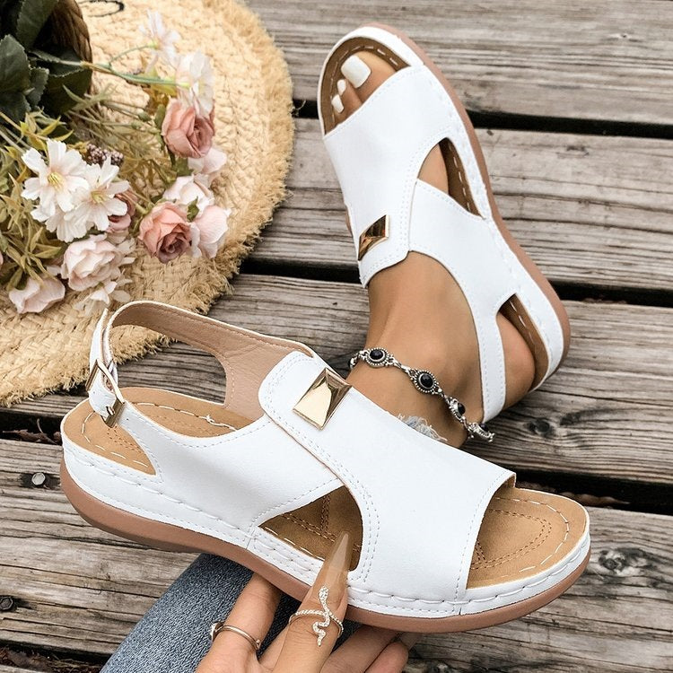 Damen Komfortable Sandalen mit verstellbarem Riemendesign Shopnory