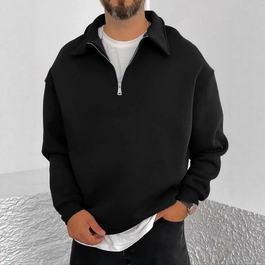 Herren Oversize Halbzip-Sweatshirt mit aufgestelltem Kragen Shop Nory