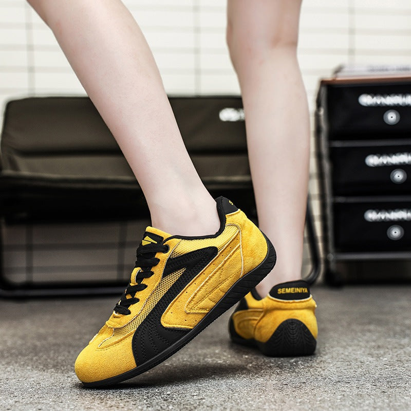 Damen retro-angehauchte Veloursleder-Sneaker mit atmungsaktivem Mesh-Einsatz und rutschfester Gummilaufsohle Shop Nory