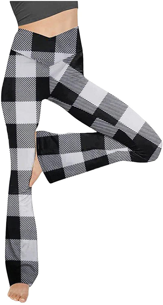 Damen Bootcut Yoga-Hose aus elastischem Material mit hohem Bund Shopnory