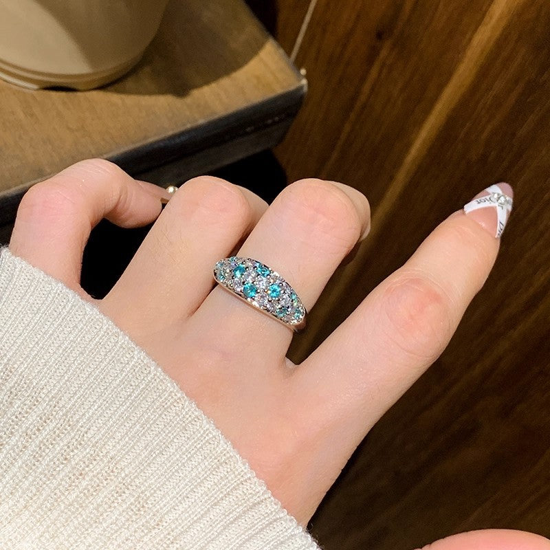 Damen Funkelnder Zirkonia-Edelstahlring mit detailliertem Design Shop Nory