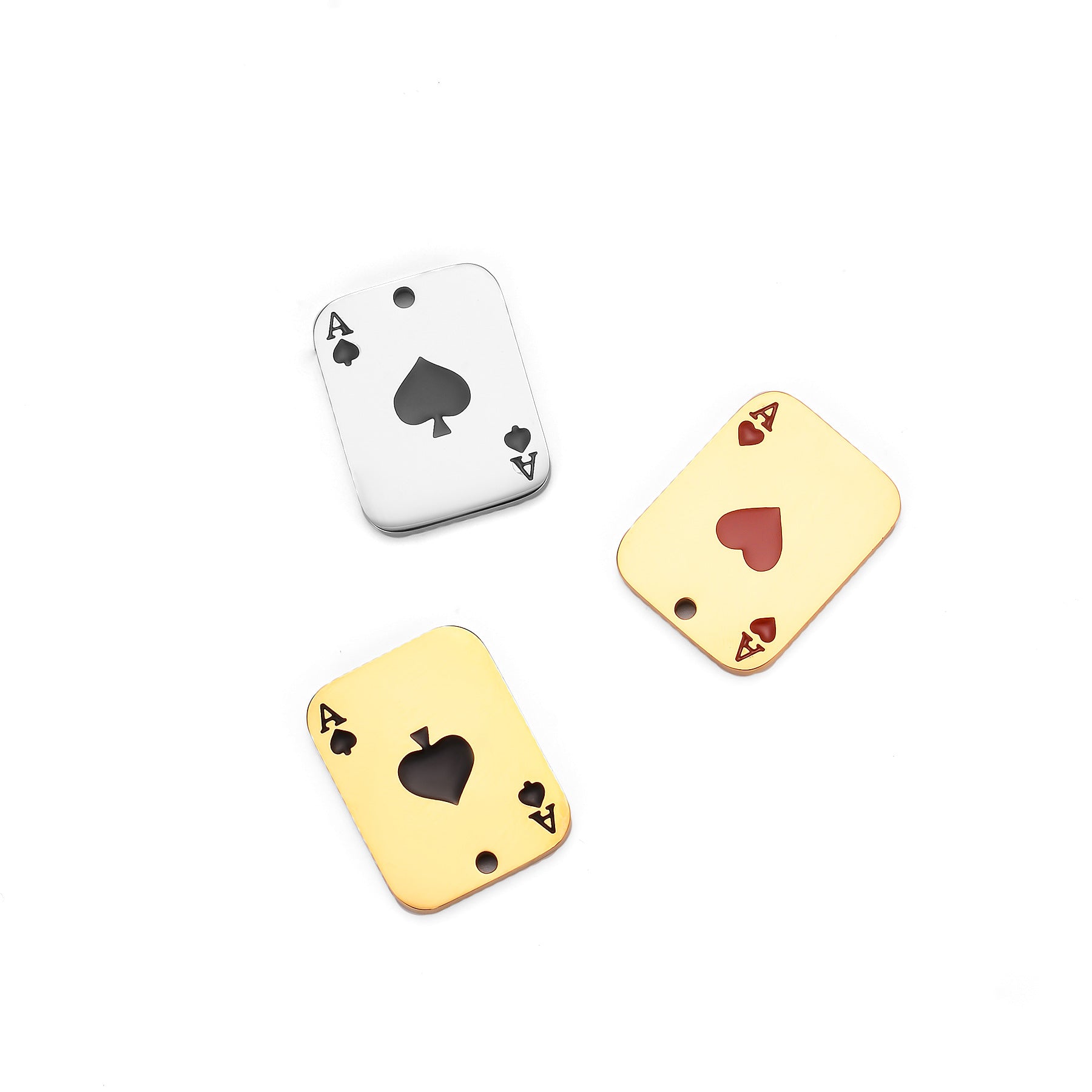 Damen Schmuckanhänger in Form einer goldenen Spielkarte Shop Nory