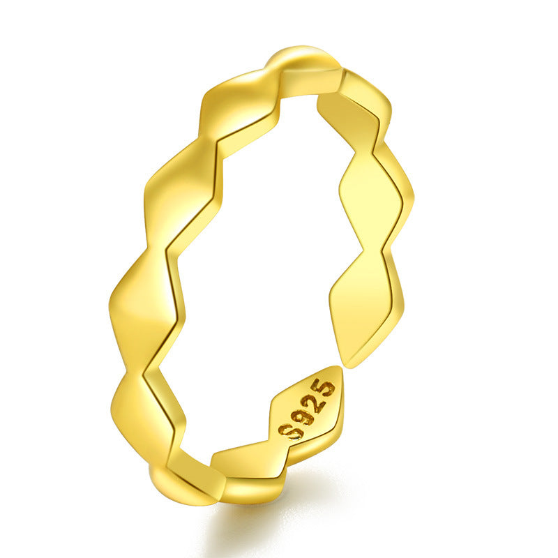 Damen wellenförmiger Ring aus hochwertigem Silber Shop Nory