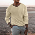Herren Pullover mit V-Ausschnitt und strukturiertem Design