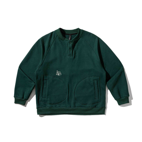 Herren Sweatshirt mit Knopfleiste im Henley‑Stil, Raglanärmeln und aufgesetzten Rundtaschen Shop Nory