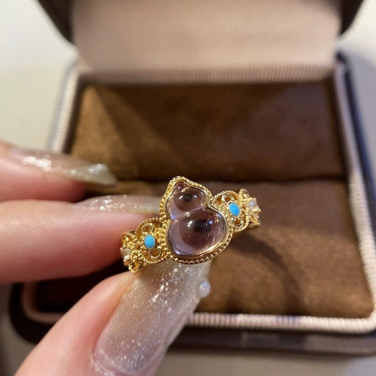 Damen zarter Ring mit kunstvollem Design und bunten Steinen Shop Nory