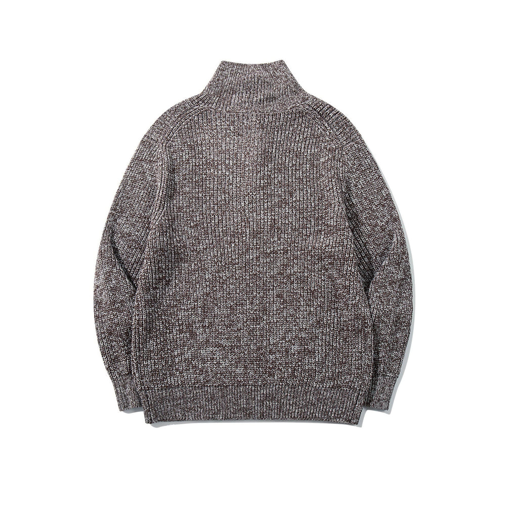 Unisex Grobgestrickter Rollkragenpullover mit halber Knopfleiste Shop Nory