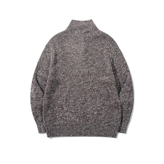 Unisex Grobgestrickter Rollkragenpullover mit halber Knopfleiste Shop Nory