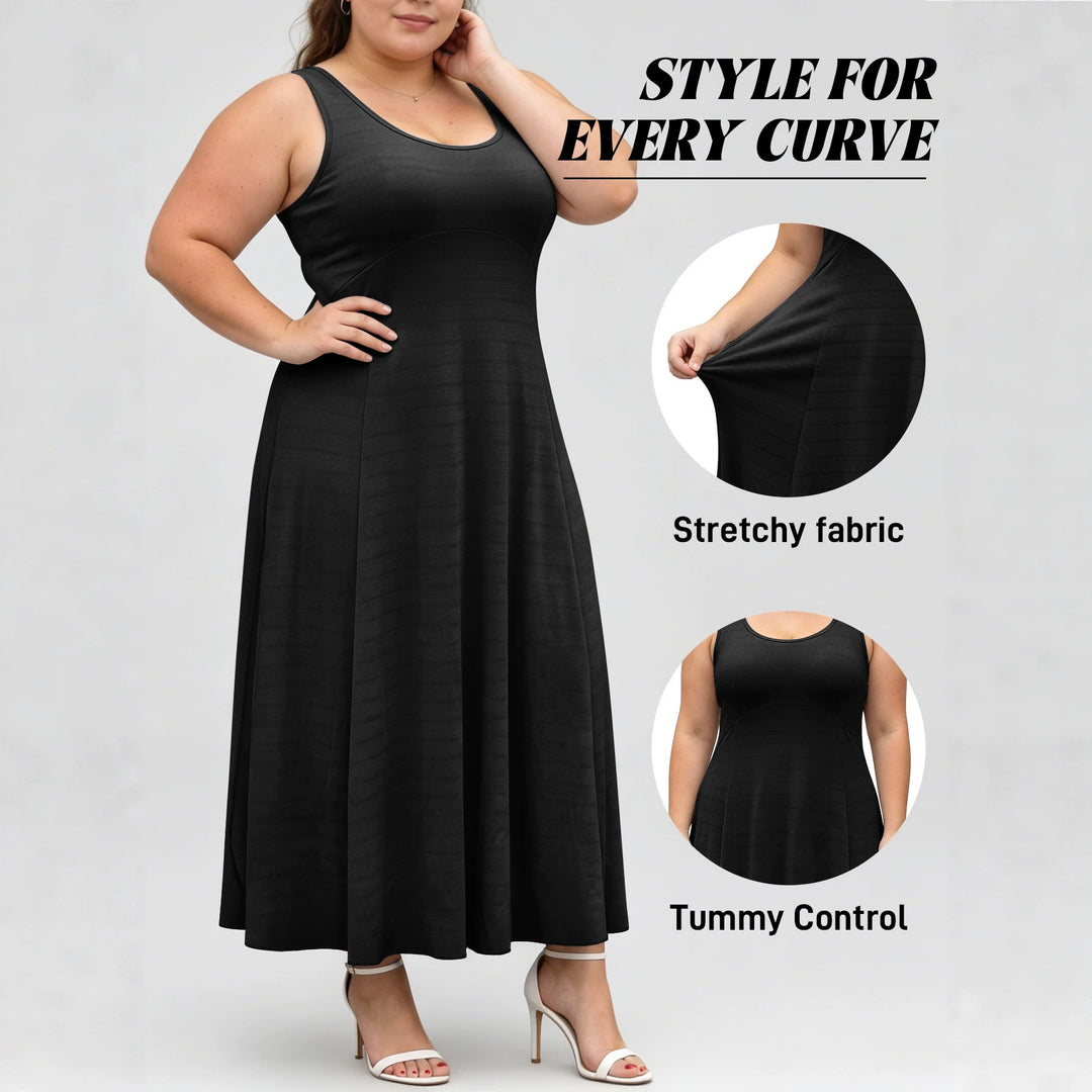 Damen Fließendes Maxikleid mit taillenbetonter A-Linie und breiten Trägern Shopy Nory