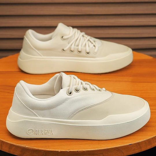 Unisex Minimalistische Low-Top Plateau-Sneaker mit nahtlosem Canvas-Textilmix und dämpfender EVA-Plateausohle Shopy Nory