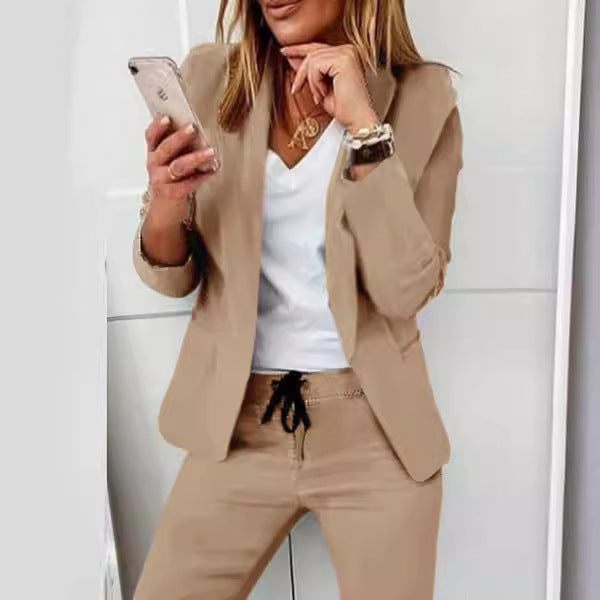 Damen nan zweiteiliges Blazer-Jogger-Set mit tailliertem Blazer und elastischer Bundhose Shop Nory