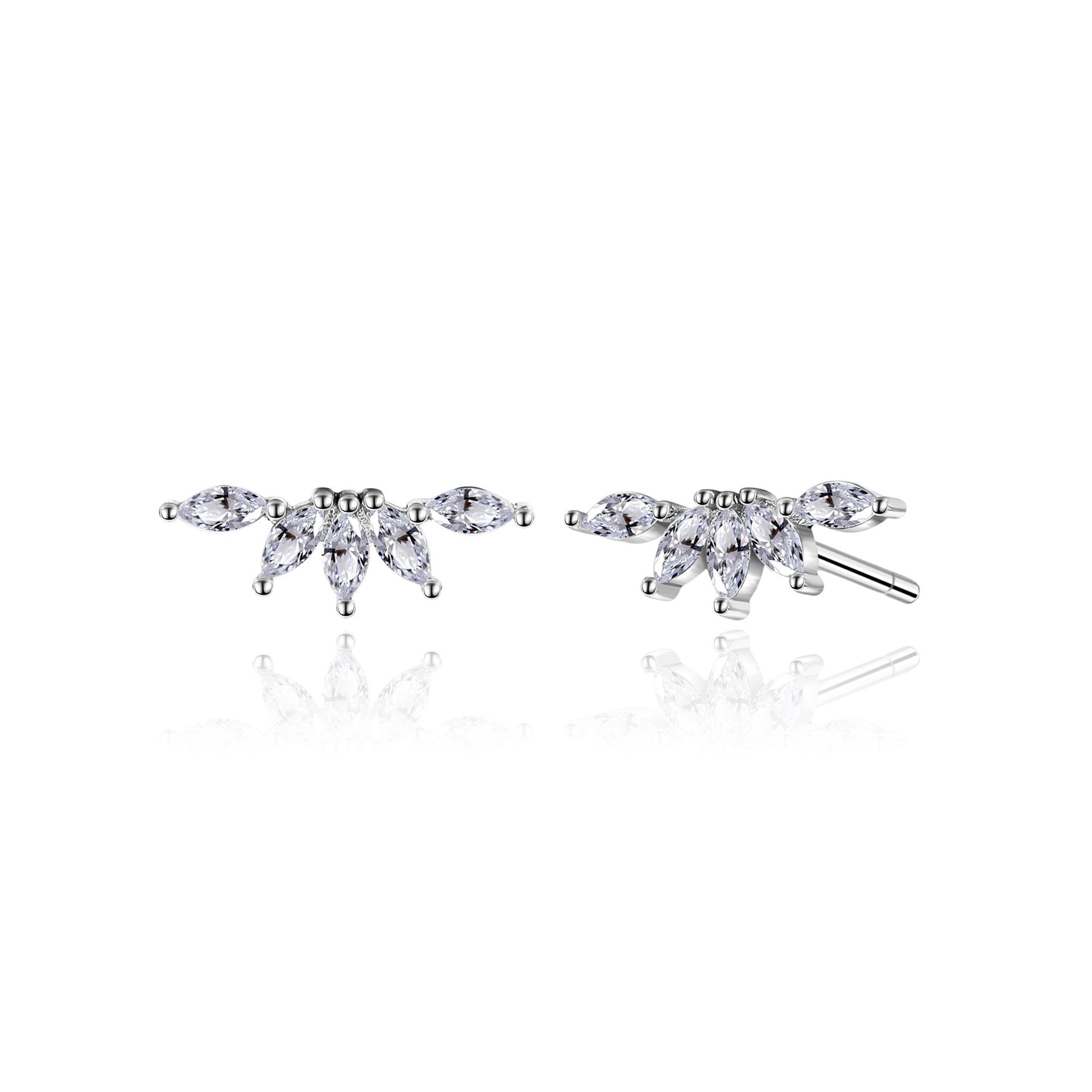 Damen Ohrstecker mit eleganten Zirkonia-Verzierungen aus 925 Sterling Silber Shop Nory