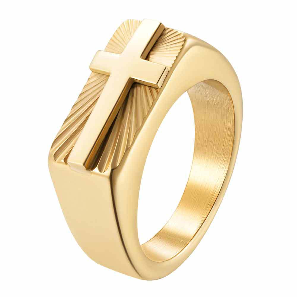 Herren Ring mit kunstvollem Kreuzdesign Shop Nory
