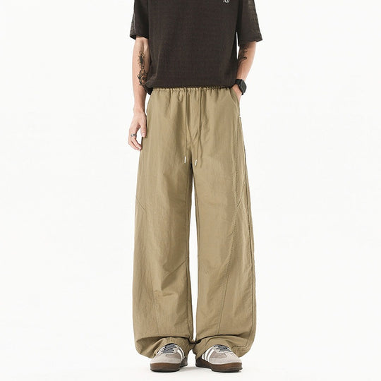 Herren Weit geschnittene Relaxed-Fit Leinen-Baumwoll-Hose mit elastischem Bund und Kordelzug Shop Nory