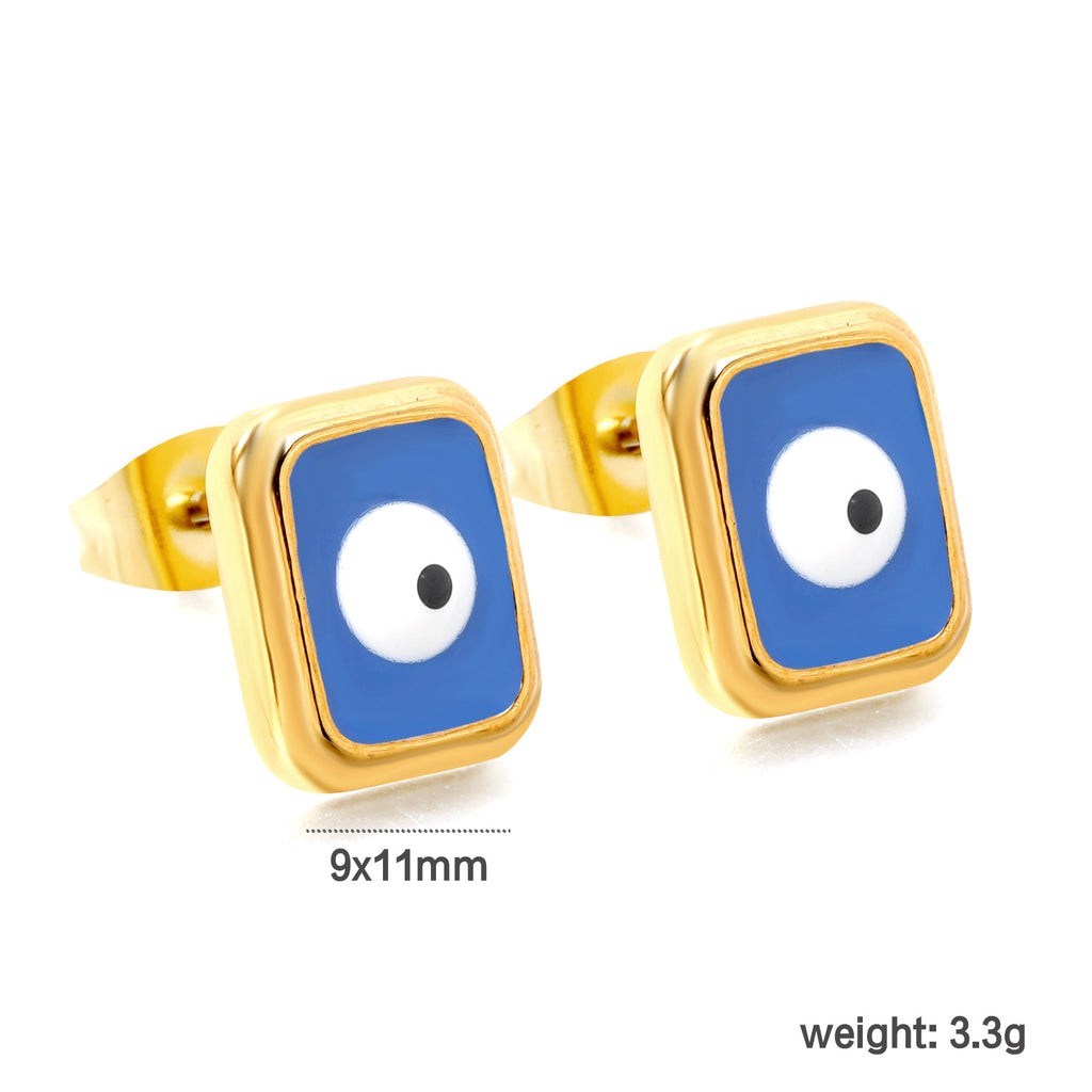 Damen Ohrstecker mit kreativen Auge-Design und goldfarbener Umrandung Shop Nory