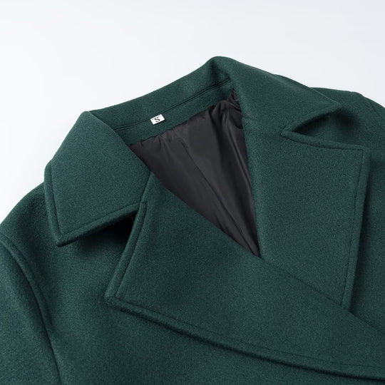Damen Kurz-Peacoat aus Wollmix mit doppelreihiger Knopfleiste und Manschettenriemen Shop Nory
