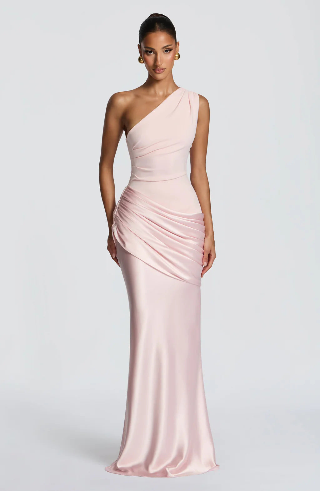 Damen Elegantes One-Shoulder Maxikleid mit raffinierten Drapierungsdetails