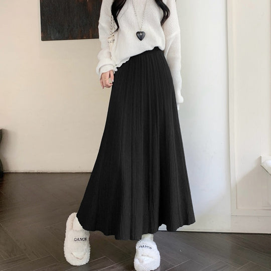 Damen Eleganter, plissierter Maxirock Shop Nory 1787632207