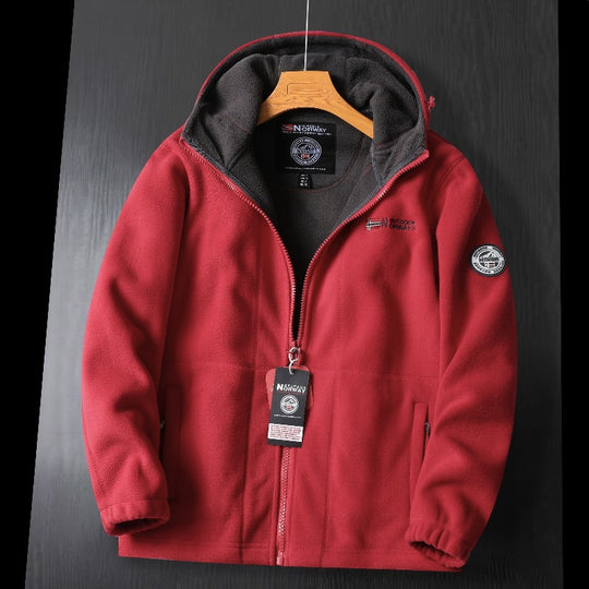 Damen Kapuzen-Fleecejacke mit Teddyfutter und durchgehendem Reißverschluss Shop Nory