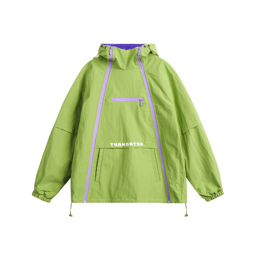 Unisex Technischer Oversize Anorak mit Kapuze, Zipperdetails und Kängurutasche Shop Nory