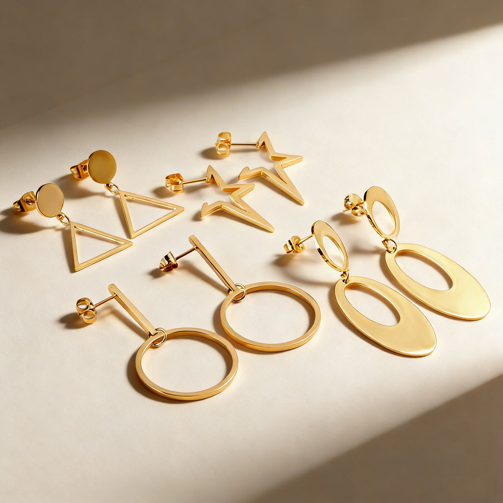Damen Hängende Ohrringe aus hochwertigem Edelstahl mit eleganter ovaler Form Shop Nory