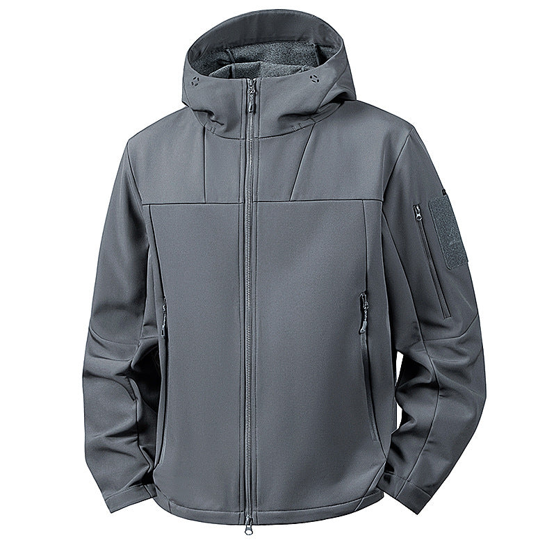 Herren wind- und wasserabweisende Softshelljacke mit Kapuze und taktischen Taschen Shop Nory