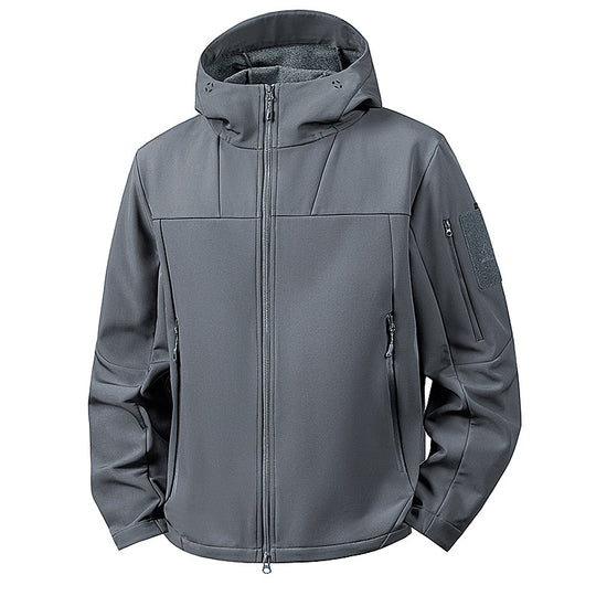 Herren wind- und wasserabweisende Softshelljacke mit Kapuze und taktischen Taschen Shop Nory