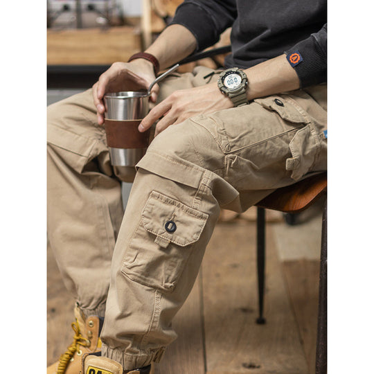 Herren Utility-Cargohose mit Kordelzug, elastischem Saum und Mehrfach-Taschen Shop Nory