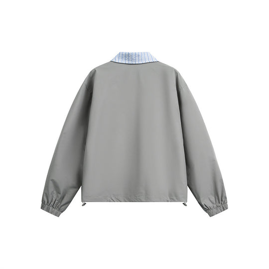 Herren Leichte Boxy-Übergangsjacke mit Kontrastkragen Elastischen Saumabschlüssen und Verdeckt Reißverschluss Shop Nory