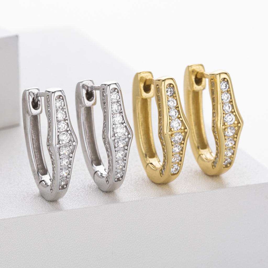Damen Ohrhänger mit funkelnden Zirkon-Akzenten aus 925 Sterling Silber Shop Nory