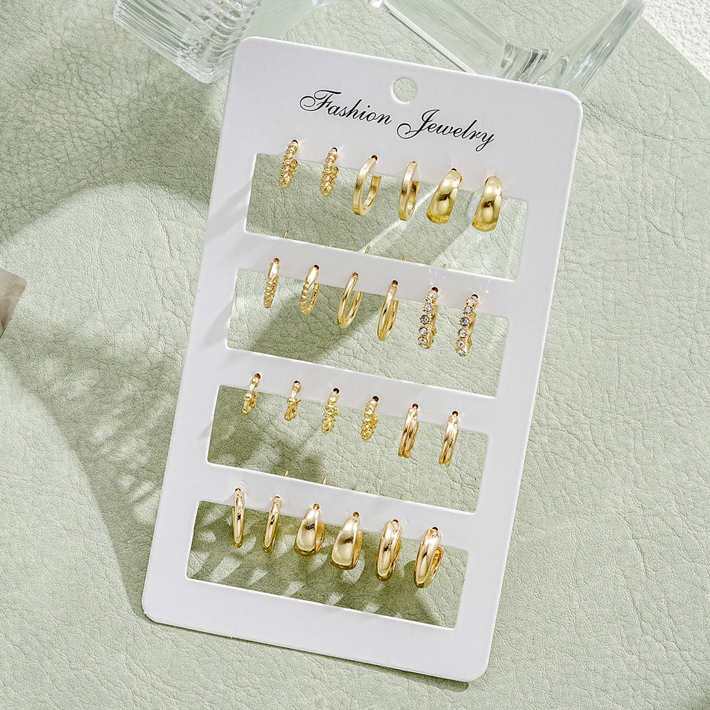 Damen Creolen Ohrringe Set mit vielfältigen Designs und funkelnden Akzenten Shop Nory