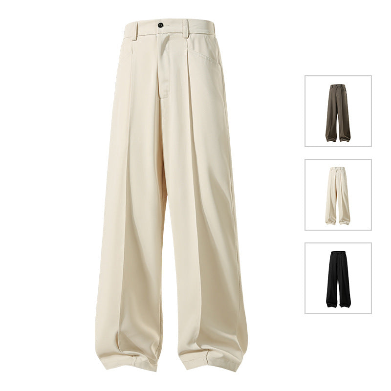 Herren Weite Crêpe‑Hose mit Bundfalte und gerader Bügelfalte Shop Nory