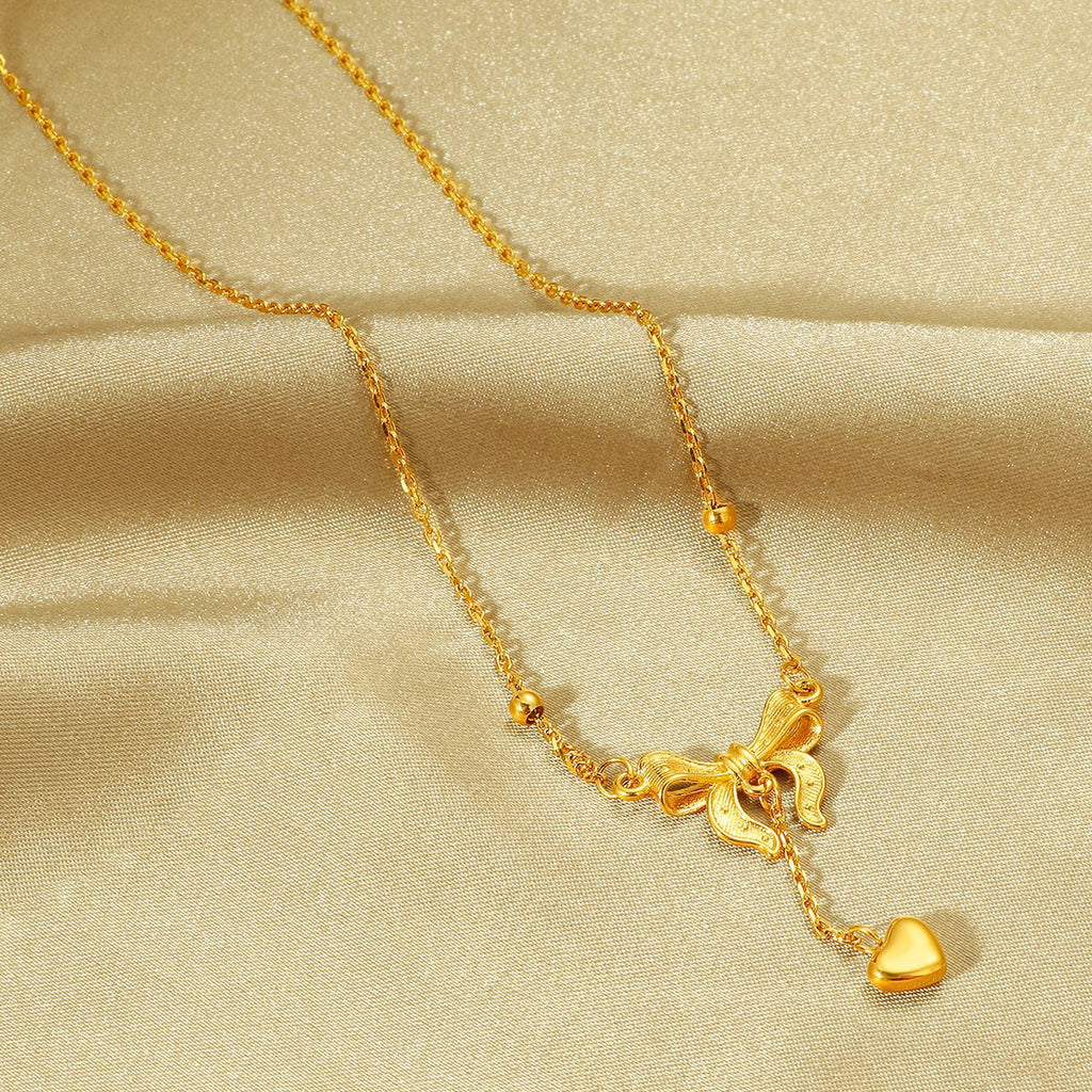 Damen Elegante Schleifenanhänger Halskette Shop Nory