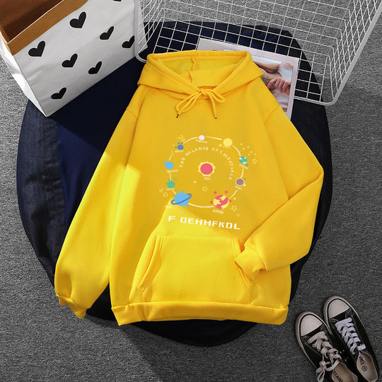 Damen nan Kapuzenpullover im Astronomie‑Print mit Kängurutasche und verstellbarem Kordelzug Shop Nory