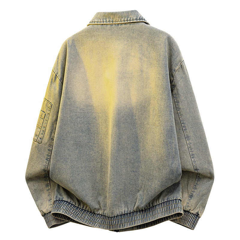 Herren Oversize Jeans‑Bomberjacke mit Used‑Waschung und Reißverschluss‑Ärmeltasche Shop Nory