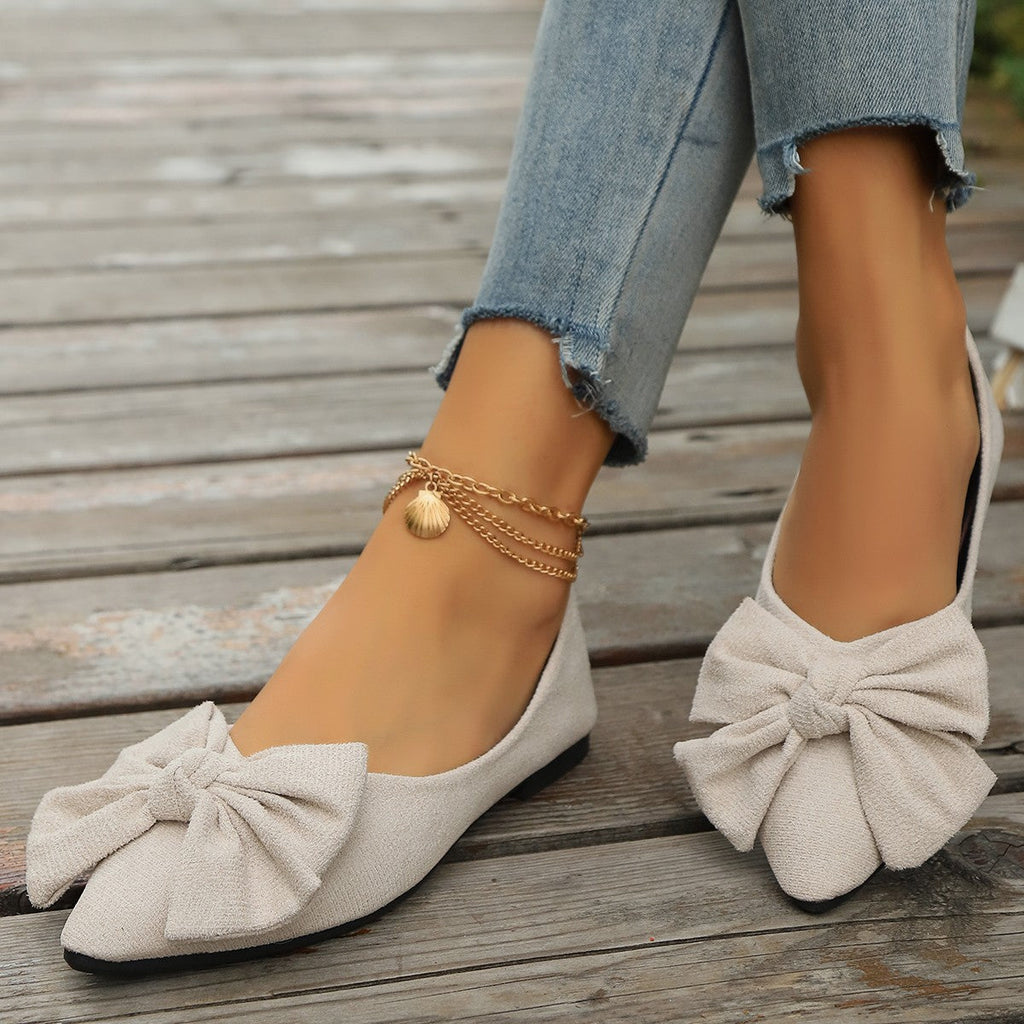 Damen Ballerinas mit modischem Schleifen-Design