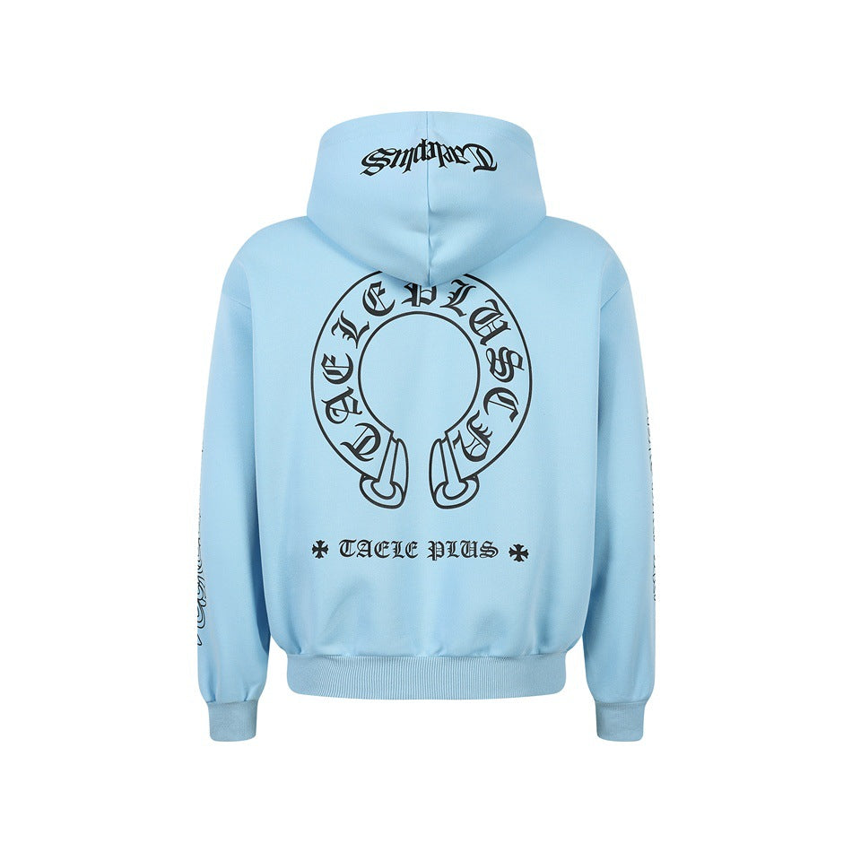 Unisex Kapuzenpullover im Urban‑Gothic‑Print mit geripptem Saum Shop Nory