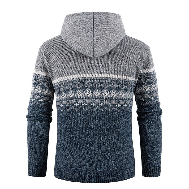 Herren Kapuzenpullover mit Norweger-Muster