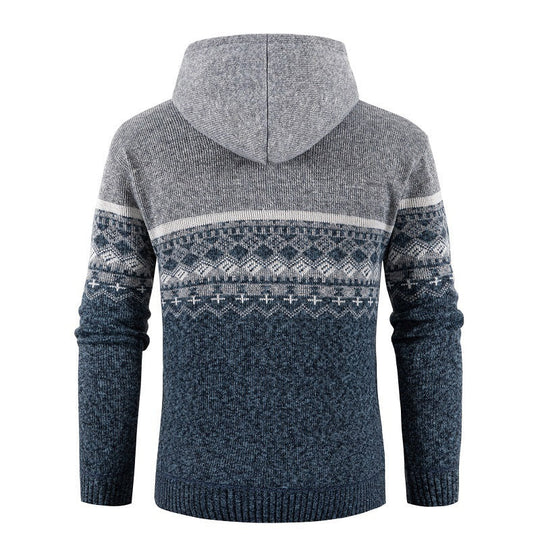 Herren Kapuzenpullover mit Norweger-Muster