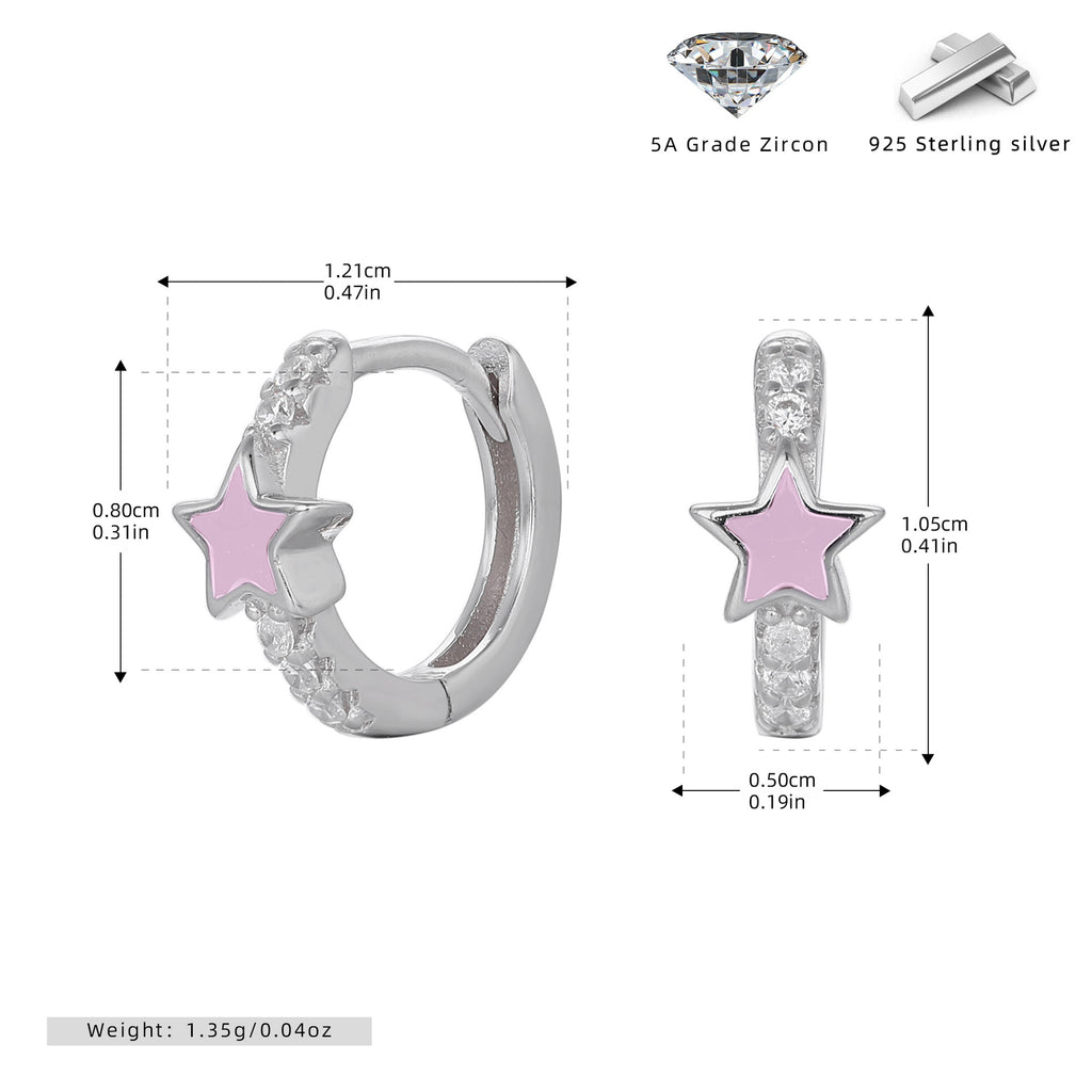 Damen Creolen mit funkelndem Sternmotiv und elegantem 925 Sterling Silber Shop Nory