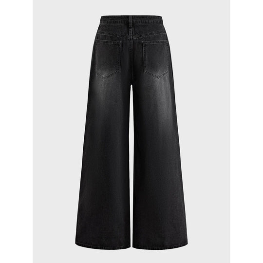 Damen Veredelte Jeans mit weitem Bein Shop Nory