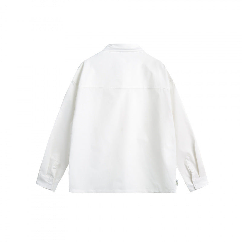 Unisex Oversize Hemdjacke mit Pattentaschen, Druckknopfblende und Karabiner-Detail Shop Nory