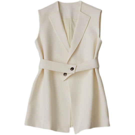 Damen Ärmellose Blazer-Weste mit Taillengürtel Shop Nory