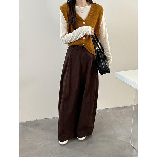 Damen Weite Palazzo-Hose mit fließendem Fall und hoher Taille Shop Nory