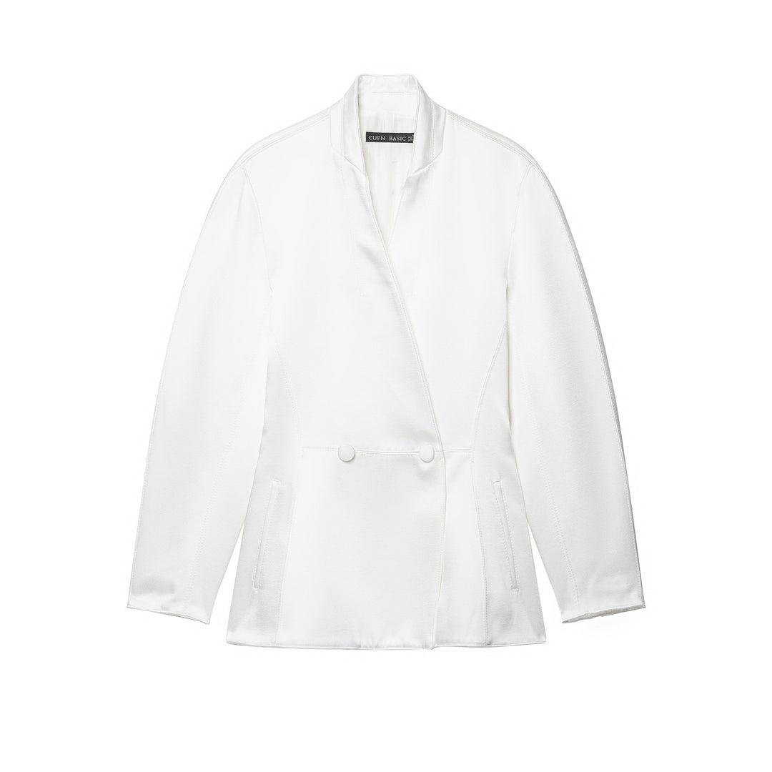 Damen Taillierter Doppelreihiger Blazer mit Stehkragen Shop Nory