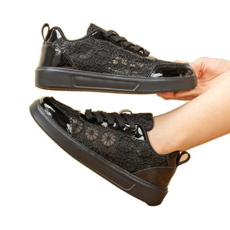 Damen Sneaker mit eleganter Spitzeneinlage und dämpfender Sohle Shopnory