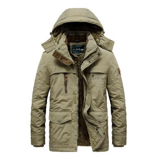 Herren Thermisch gefütterter Fieldparka mit Kunstfell-Innenfutter und Multifunktions-Taschen Shop Nory