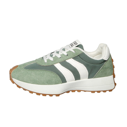 Damen nan retro-inspirierter Sneaker mit Wildleder-Overlays, Nylonoberteil und profilierter Waffelsohle Shop Nory