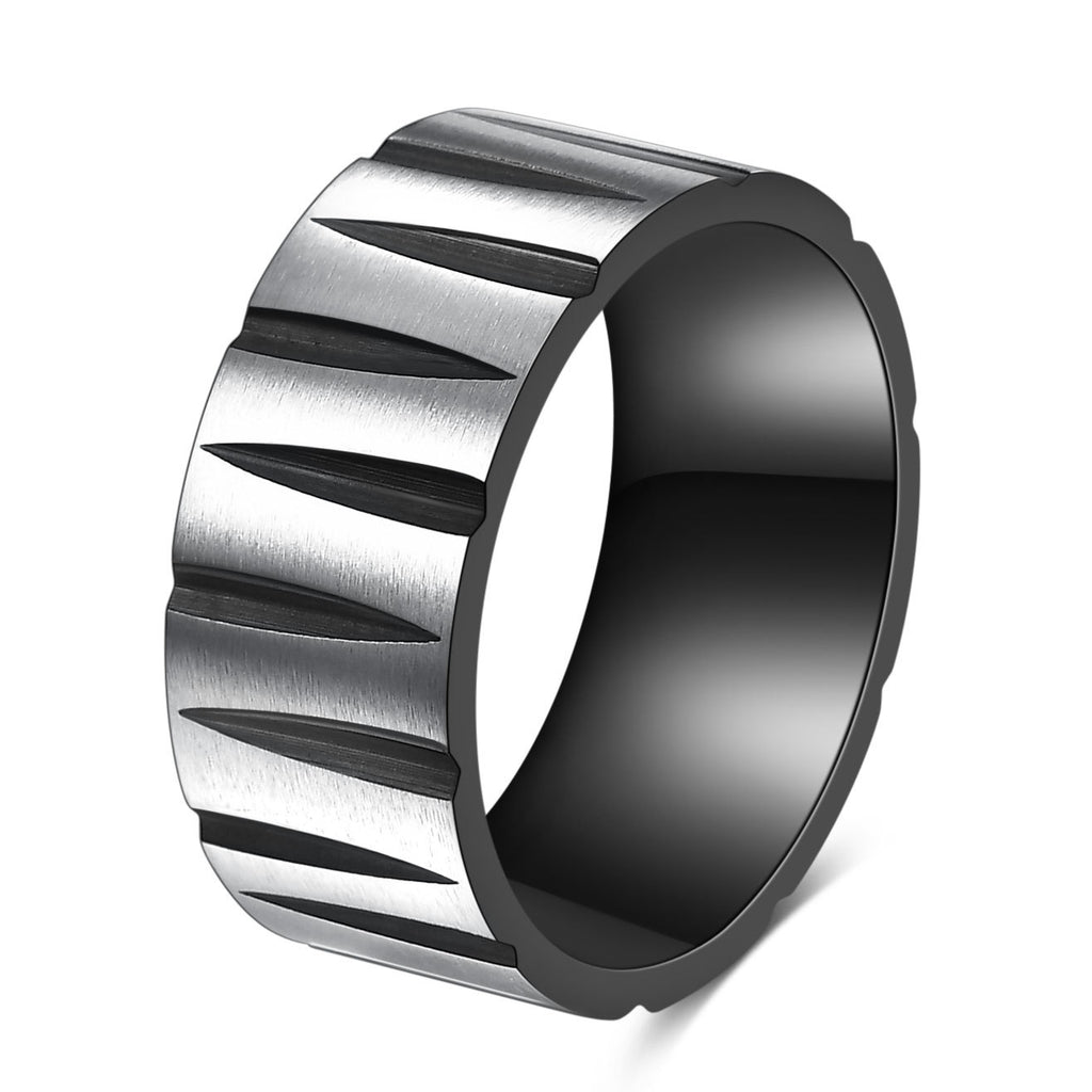 Herren Ring aus hochwertigem Wolframcarbid mit einzigartigem, geometrischem Design Shop Nory