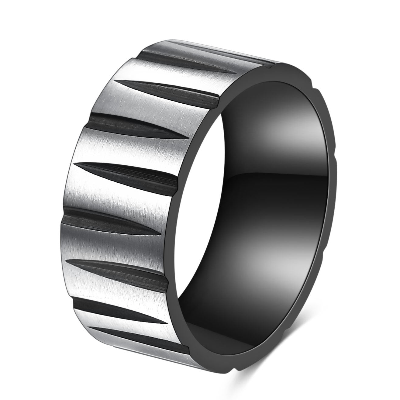 Herren Ring aus hochwertigem Wolframcarbid mit einzigartigem, geometrischem Design Shop Nory
